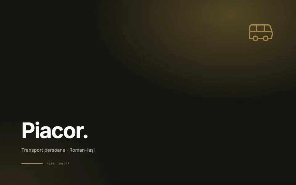 Piacor — Transport persoane · Roman–Iași